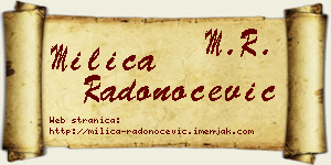 Milica Radonoćević vizit kartica